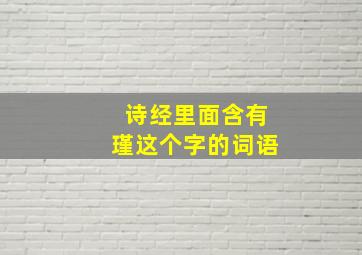 诗经里面含有瑾这个字的词语