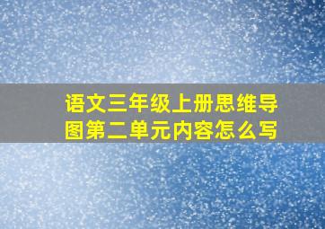 语文三年级上册思维导图第二单元内容怎么写