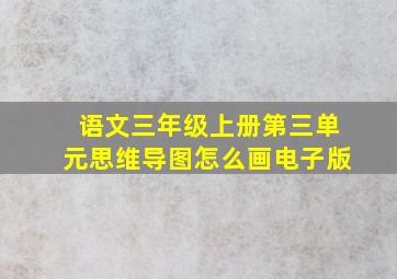 语文三年级上册第三单元思维导图怎么画电子版