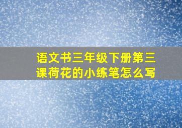 语文书三年级下册第三课荷花的小练笔怎么写