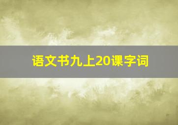 语文书九上20课字词