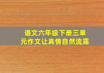 语文六年级下册三单元作文让真情自然流露