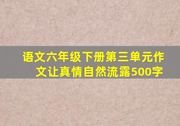 语文六年级下册第三单元作文让真情自然流露500字