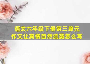 语文六年级下册第三单元作文让真情自然流露怎么写