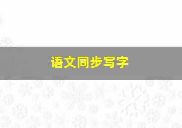 语文同步写字