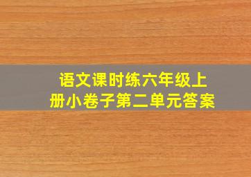 语文课时练六年级上册小卷子第二单元答案