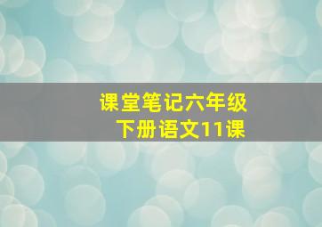 课堂笔记六年级下册语文11课