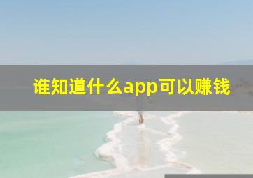 谁知道什么app可以赚钱