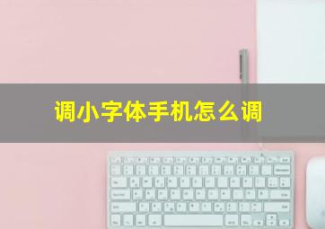 调小字体手机怎么调