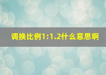 调换比例1:1.2什么意思啊