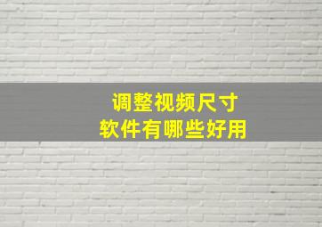 调整视频尺寸软件有哪些好用