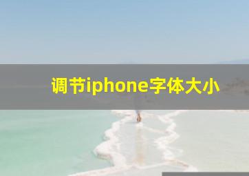 调节iphone字体大小