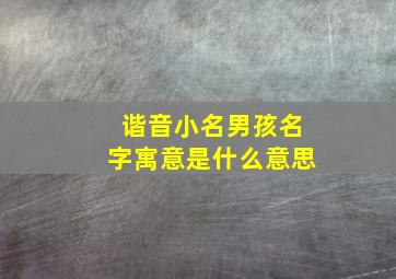 谐音小名男孩名字寓意是什么意思