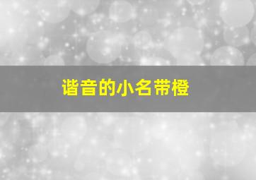 谐音的小名带橙