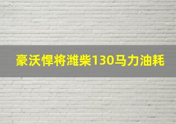 豪沃悍将潍柴130马力油耗