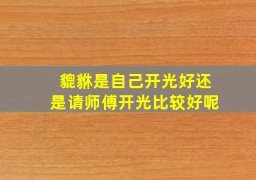 貔貅是自己开光好还是请师傅开光比较好呢