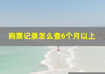 购票记录怎么查6个月以上