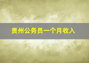 贵州公务员一个月收入