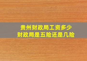 贵州财政局工资多少财政局是五险还是几险