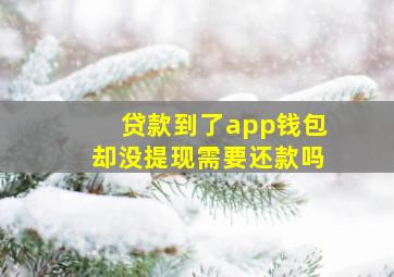 贷款到了app钱包却没提现需要还款吗