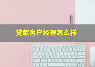 贷款客户经理怎么样