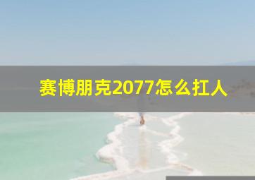 赛博朋克2077怎么扛人