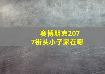 赛博朋克2077街头小子家在哪