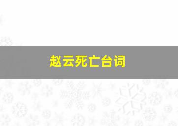 赵云死亡台词