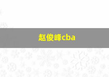 赵俊峰cba