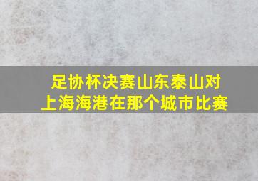 足协杯决赛山东泰山对上海海港在那个城市比赛