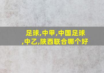 足球,中甲,中国足球,中乙,陕西联合哪个好