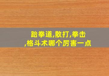 跆拳道,散打,拳击,格斗术哪个厉害一点