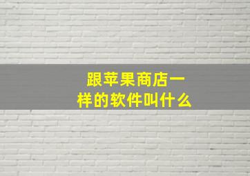 跟苹果商店一样的软件叫什么