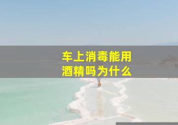 车上消毒能用酒精吗为什么