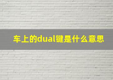 车上的dual键是什么意思