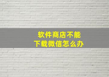 软件商店不能下载微信怎么办