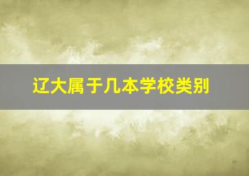 辽大属于几本学校类别