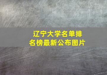 辽宁大学名单排名榜最新公布图片