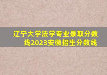 辽宁大学法学专业录取分数线2023安徽招生分数线