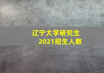 辽宁大学研究生2021招生人数