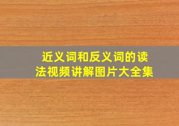 近义词和反义词的读法视频讲解图片大全集