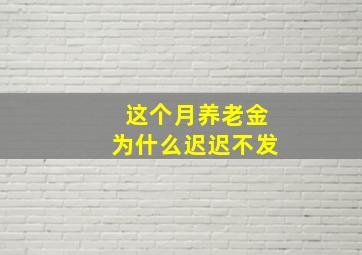 这个月养老金为什么迟迟不发