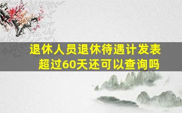 退休人员退休待遇计发表超过60天还可以查询吗