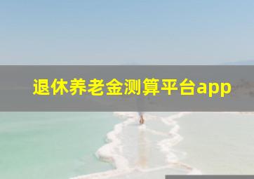 退休养老金测算平台app