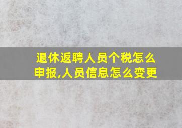 退休返聘人员个税怎么申报,人员信息怎么变更