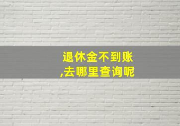 退休金不到账,去哪里查询呢