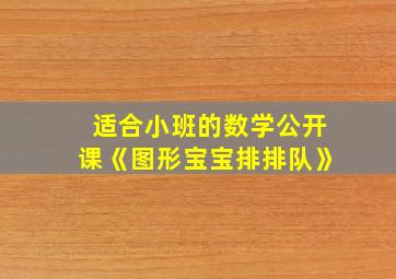 适合小班的数学公开课《图形宝宝排排队》