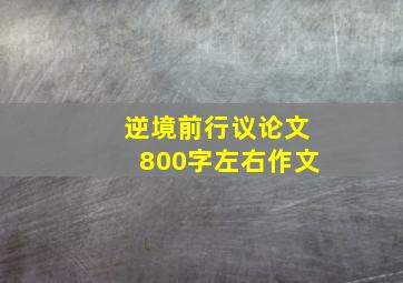 逆境前行议论文800字左右作文