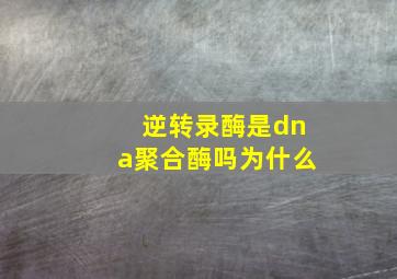 逆转录酶是dna聚合酶吗为什么