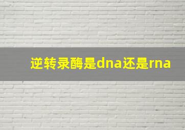 逆转录酶是dna还是rna